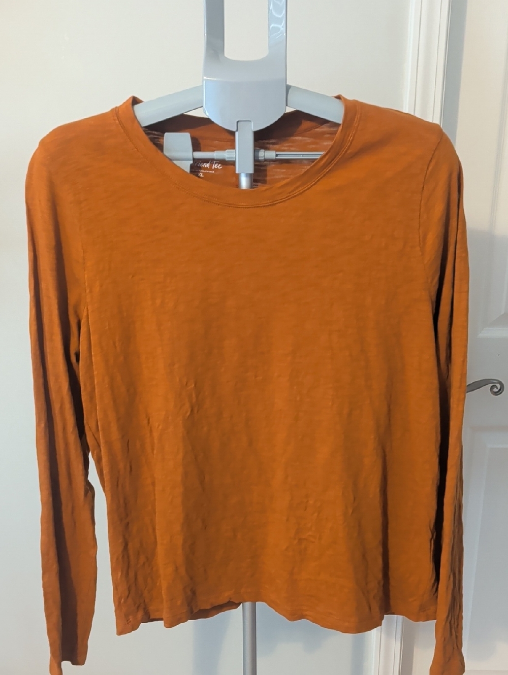 J. Crew Long Sleeve Crewneck Tee in Rust Orange